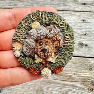 Vintage Funny Golfing Brooch Golf Pin Lie Golf Jewelry